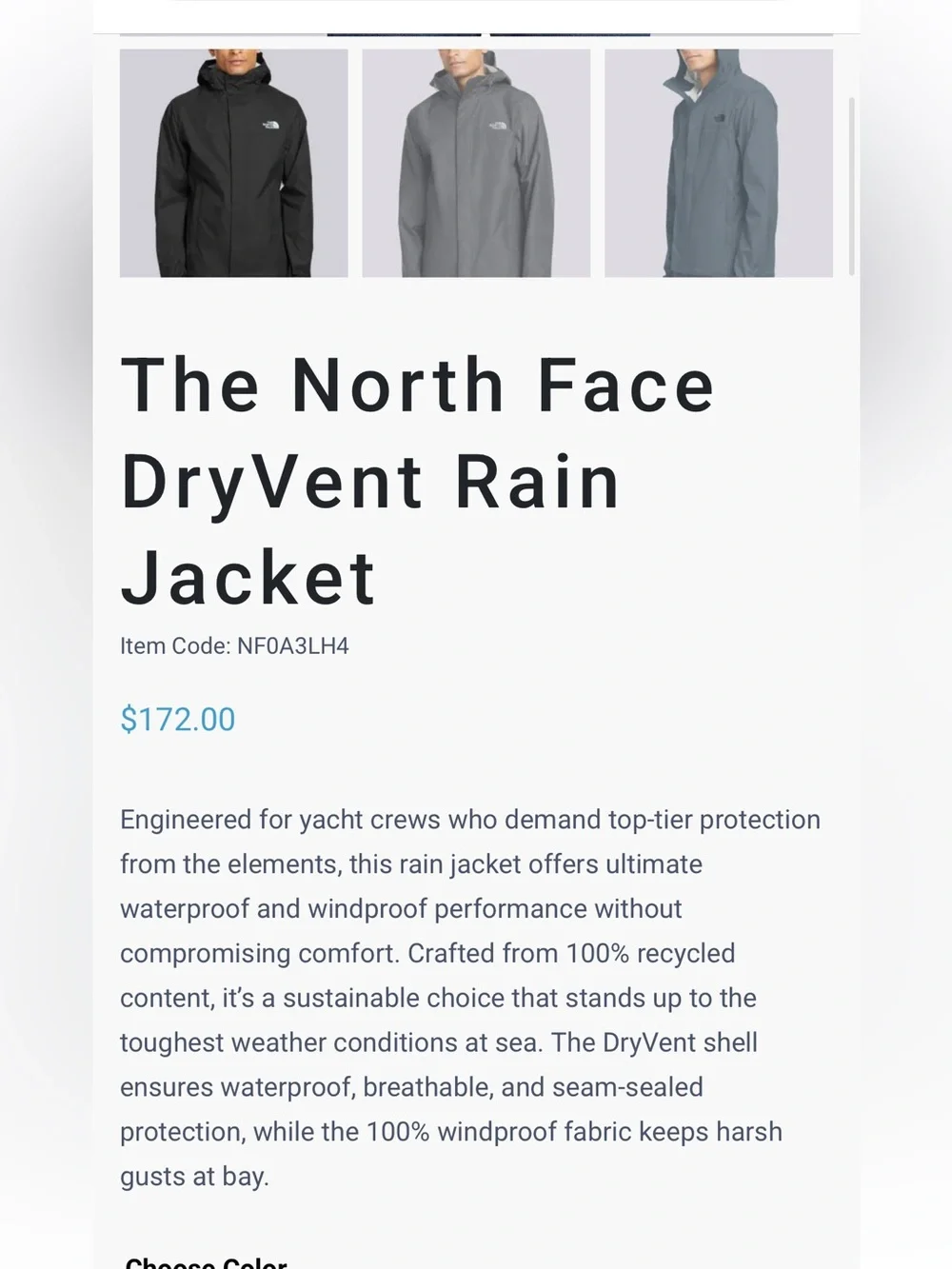 The North Face Black Men's Dryvent Waterproof Rain Jacket